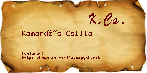 Kamarás Csilla névjegykártya